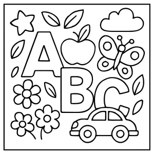 Omalovánka písmenka ABC – coloring page s abecedou k vybarvení pro děti