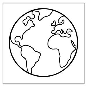 Omalovánka Země – coloring page ke stažení zdarma, vhodná pro děti