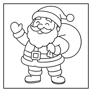 Santa Claus omalovánka – coloring page k vybarvení a vytištění zdarma