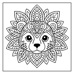 Mandala zvíře omalovánka – detailní zvířecí mandala coloring page k vybarvení zdarma