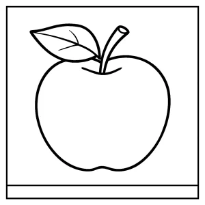 Jednoduchá jablko coloring page – omalovánka k vytištění zdarma pro děti