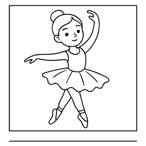 Balerína omalovánka – coloring page baleríny k vybarvení zdarma