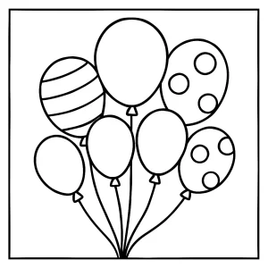 Omalovánka s balónky – coloring page pro děti k vybarvení zdarma