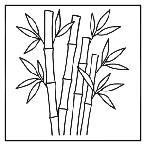 Bambus omalovánka – coloring page s motivem bambusu k vybarvení zdarma