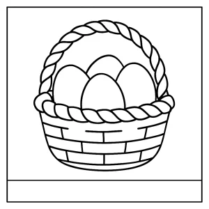 Omalovánka košíku plného vajíček – coloring page ke stažení zdarma pro děti