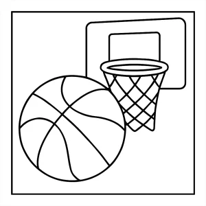 Basketbalový míč omalovánka – coloring page ke stažení zdarma pro děti