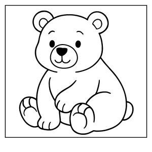 Omalovánka medvěda, coloring page s roztomilým medvídkem k vybarvení a tisku zdarma