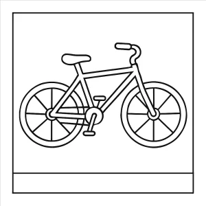 Omalovánka jízdního kola – coloring page s obrázkem kola k vytištění a vybarvení