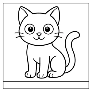 Černá kočka omalovánka – coloring page s obrázkem kočky k vybarvení zdarma