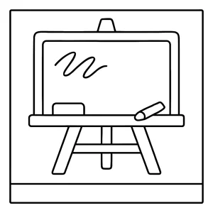 Školní tabule omalovánka – coloring page s obrázkem školní tabule k vybarvení zdarma