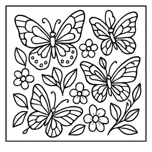 Omalovánka motýlů – coloring page motýli zdarma k vytištění a vybarvení