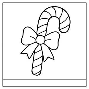 Cukrová hůlka omalovánka – coloring page s vánočním motivem pro děti k vybarvení