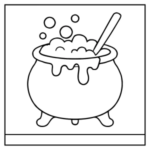 Omalovánka kouzelného kotlíku – coloring page pro děti k vytištění zdarma