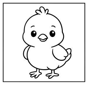 Omalovánka kuřátko – coloring page kuřátka pro děti k tisku zdarma