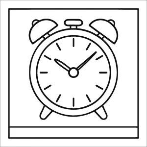 Omalovánka hodin – vzdělávací coloring page s obrázkem hodin k vybarvení pro děti