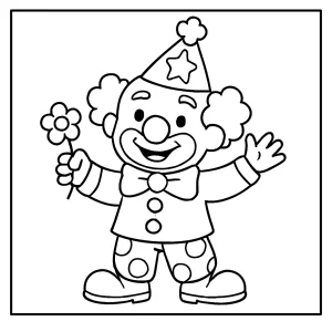 Omalovánka klauna – coloring page k vytištění zdarma pro děti