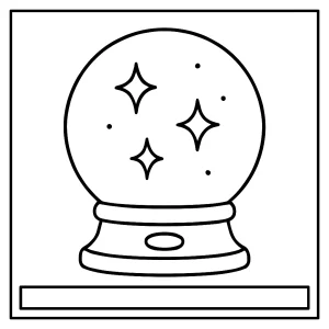 Křišťálová koule omalovánka – magická coloring page ke stažení zdarma