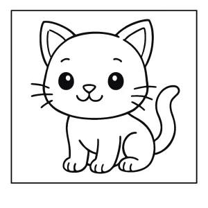 Omalovánka roztomilého koťátka, coloring page k vytištění a vybarvení zdarma