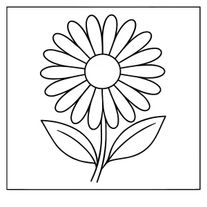 Sedmikráska omalovánka – coloring page květiny k vytištění zdarma pro děti