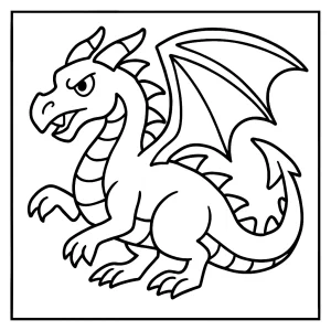 Dračí omalovánka – coloring page s pohádkovým drakem k vytištění zdarma