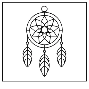Omalovánka lapače snů – coloring page s indiánským motivem k vytištění zdarma