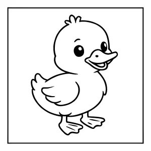 Omalovánka káčátko – coloring page s roztomilým káčátkem k vybarvení