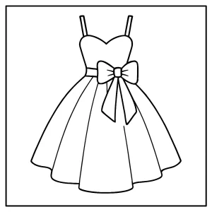 Omalovánka elegantních módních šatů – coloring page ke stažení zdarma
