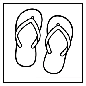 Žabky omalovánka – letní flip flops coloring page ke stažení zdarma