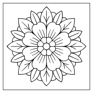 Mandala květina omalovánka – květinová coloring page k vytištění zdarma