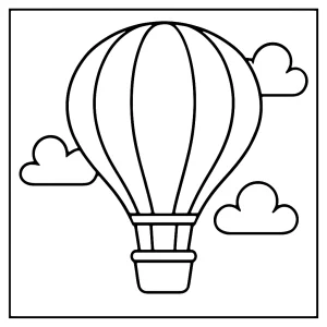 Omalovánka horkovzdušného balónu – coloring page s balónem k vybarvení pro děti