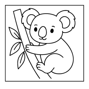 Omalovánka koala – coloring page s roztomilým koalou k vybarvení a vytištění pro děti
