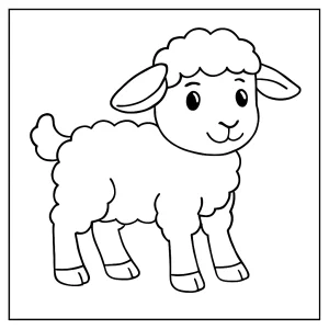 Omalovánka jehňátko – coloring page k vytištění zdarma
