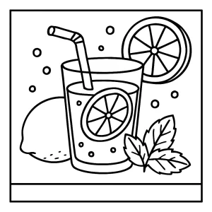 Omalovánka limonáda – coloring page s obrázkem sklenice limonády k vybarvení