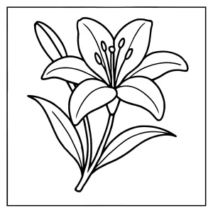 Omalovánka lilie – květinová coloring page zdarma k vybarvení