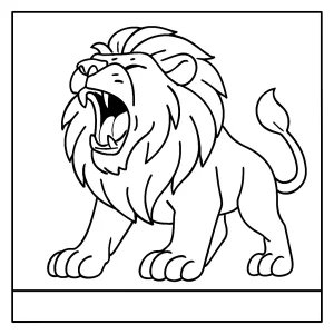 Omalovánka řvoucího lva k vybarvení – coloring page pro děti zdarma k vytisknutí