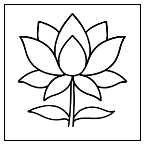 Omalovánka lotosového květu – coloring page k vytištění zdarma