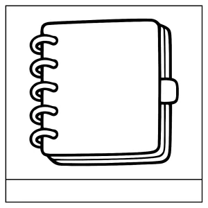 Omalovánka sešitu ke stažení zdarma – školní coloring page pro děti k vytištění a vybarvení.