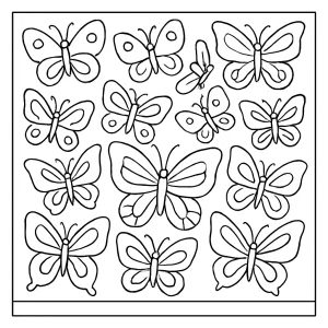 Omalovánka 13 motýlů – coloring page k vybarvení a vytištění zdarma