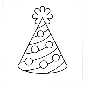 Omalovánka veselého párty klobouku – coloring page k vytištění zdarma
