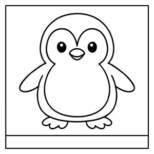 Tučňák omalovánka – coloring page s roztomilým tučňákem k vybarvení zdarma
