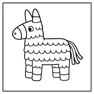 Piñata coloring page – omalovánka s tradiční mexickou piñatou k vybarvení a vytištění zdarma