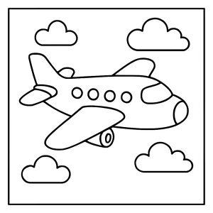 Letadlo omalovánka – coloring page k vytisknutí zdarma pro děti