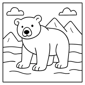 Omalovánka ledního medvěda – coloring page pro děti k vytištění zdarma