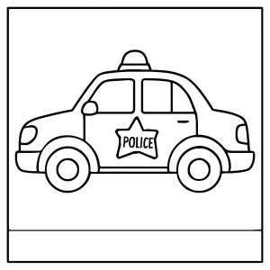 Omalovánka policejního auta – coloring page pro děti k vytištění a vybarvení
