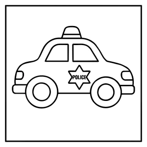 Omalovánka policejní auto – coloring page k vytištění zdarma pro děti