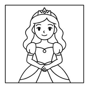 Omalovánka princezny k vytištění zdarma, coloring page pro děti
