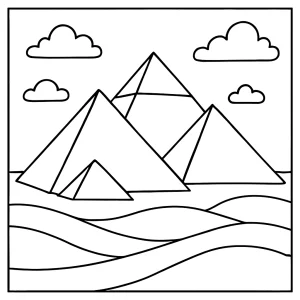 Omalovánka pyramidy – coloring page zdarma k vytištění