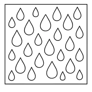 Omalovánka kapky deště – coloring page s kapkami deště k vybarvení pro děti