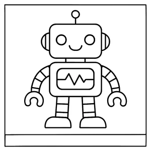 Omalovánka robota – coloring page k vytištění zdarma pro děti