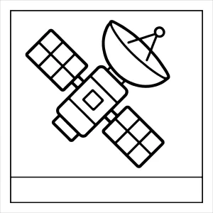 Omalovánka satelitu – vesmírná coloring page pro děti zdarma k vytištění